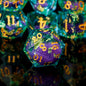 Handmade Resin Sharp Edge D&D Dice for Dungeons and Dragon Tabletop Games, Black Dice Polyhedral D&D Dice