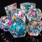 Handmade Resin Sharp Edge D&D Dice for Dungeons and Dragon Tabletop Games, Black Dice Polyhedral D&D Dice